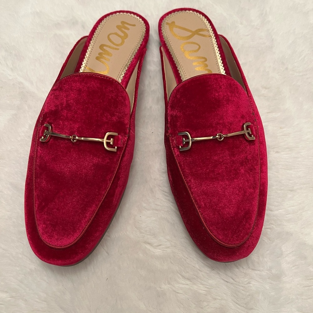 NEW Sam Edelman Hot Pink Velvet Slide Mule Flats